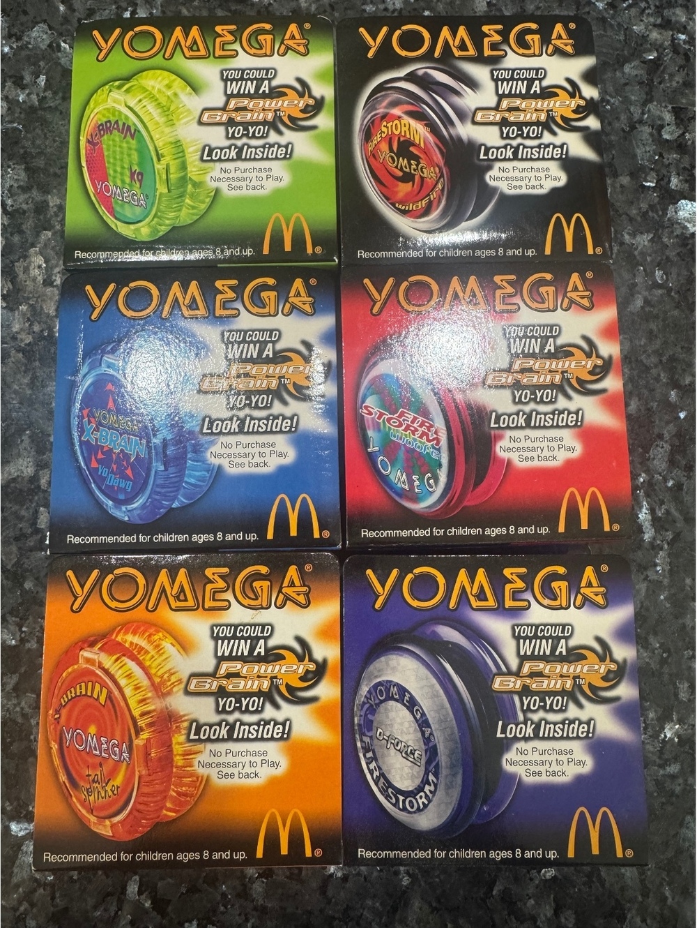 2000 McDonald's Vintage Yomega Yo-yo toy set of 6 NIB